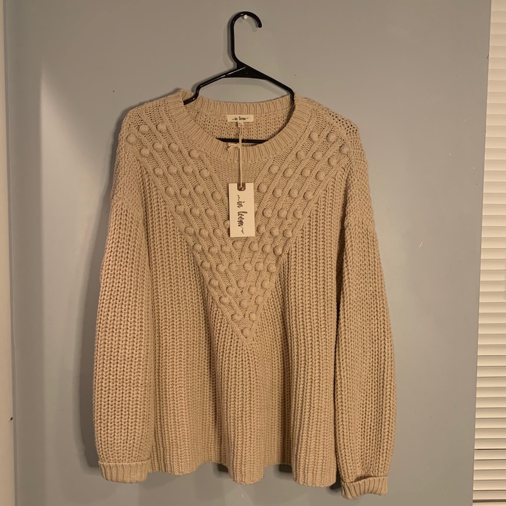 NWT In Loom Pom Sweater